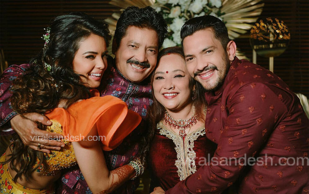 Aditya Narayan with Family