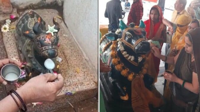 nandi drinking milk in shiva temples madhya pradesh 2