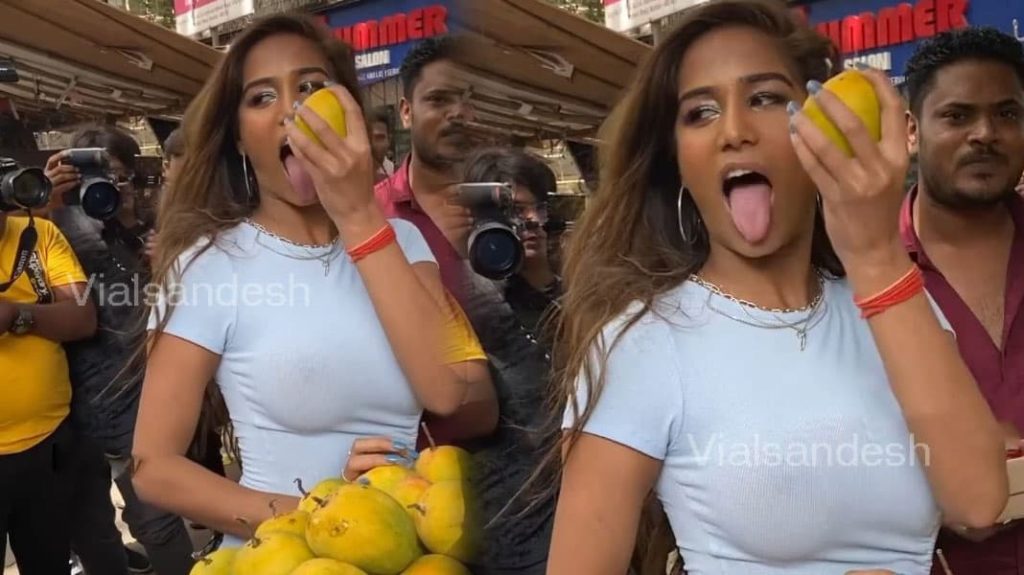 Poonam Pandey Licking Mango viral video