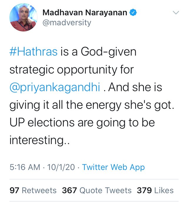Madhavan Narayanan tweet