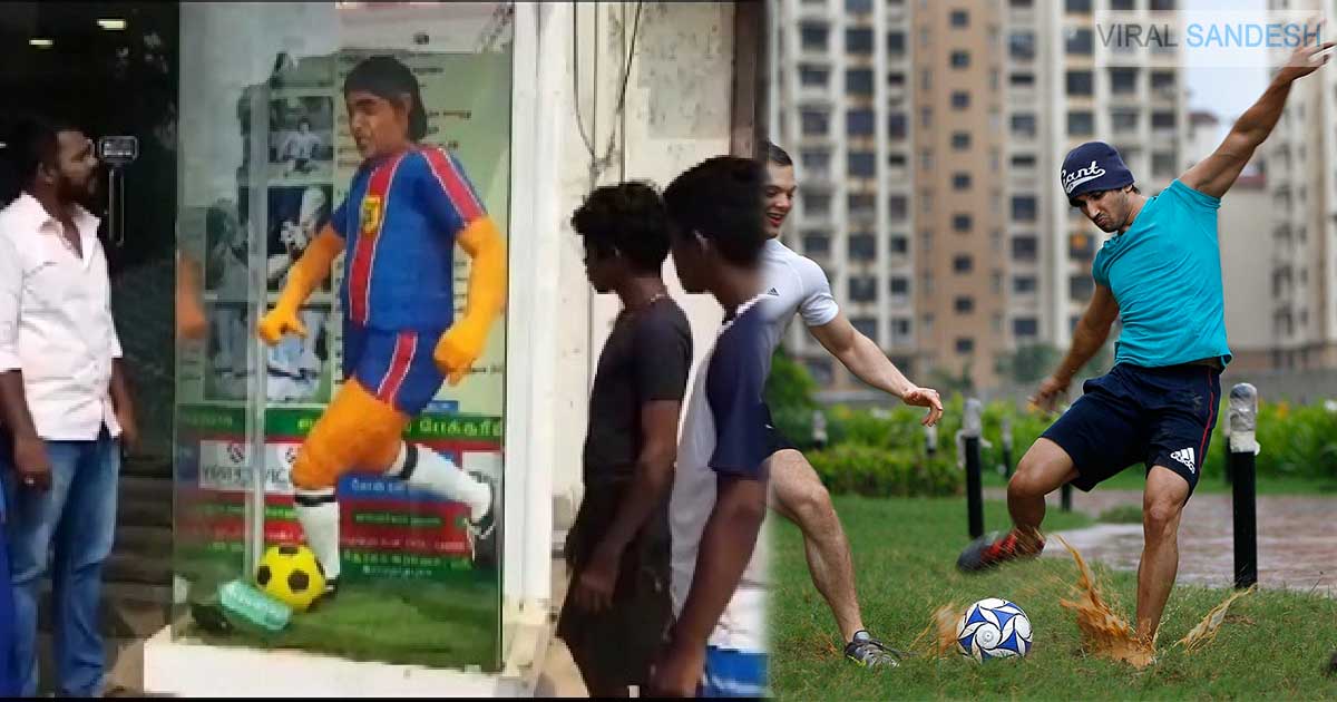 tribute to footballer maradona in chennai
