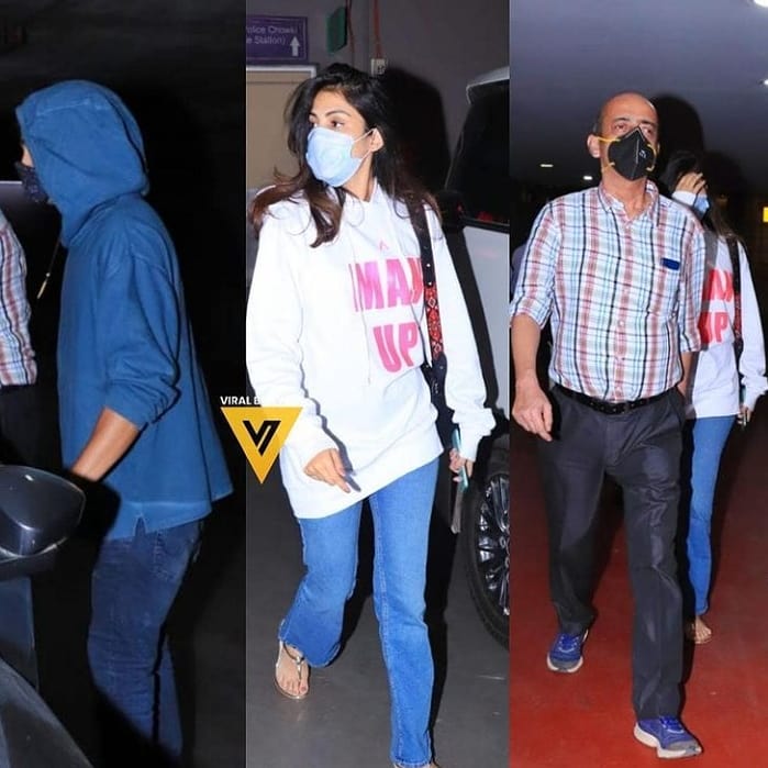 rhea chakraborty with her family today at airport
