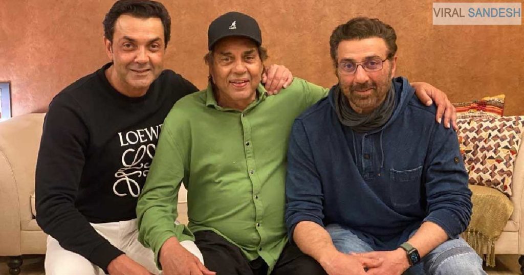 Bobby Deol with dharmendra and sunny deol