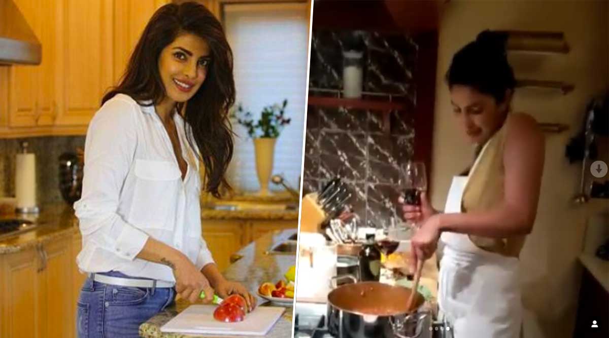 Priyanka Chopra Cooking in Kitchen
