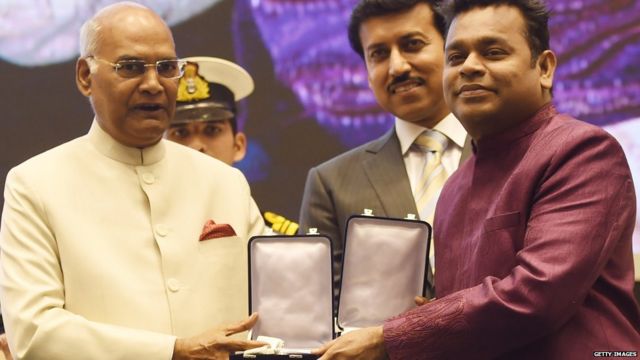 A R Rahman Taking Award
