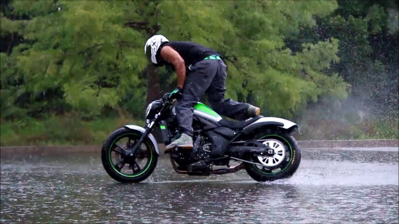 Bike Stunt in Rain