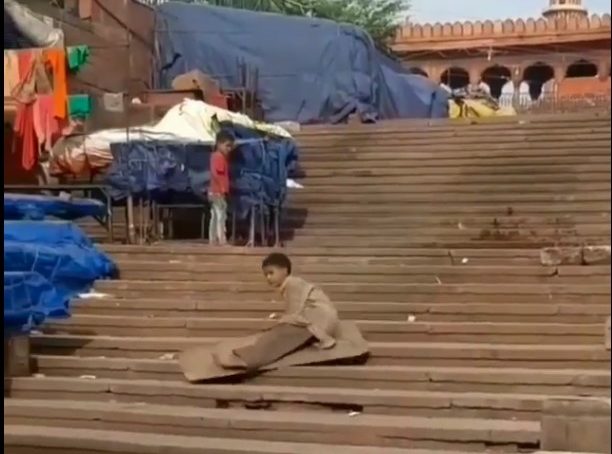 Jama Masjid Stairs Boy