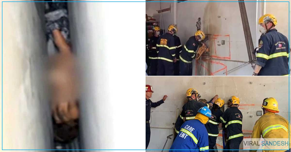 woman trapped in building