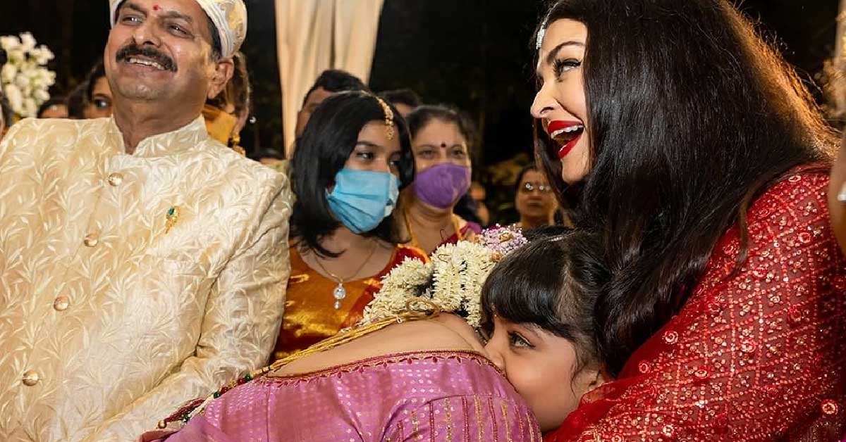 Aishwarya with Aradhya in cousin wedding
