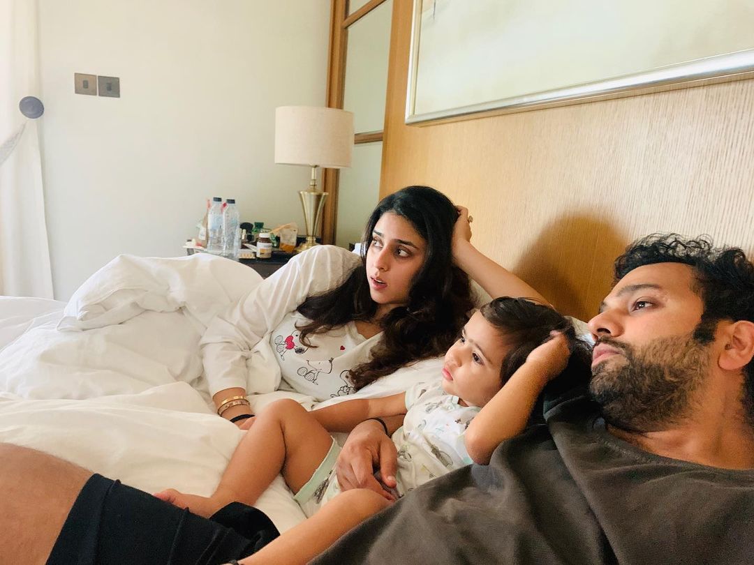 rohit sharma with wife and daughter