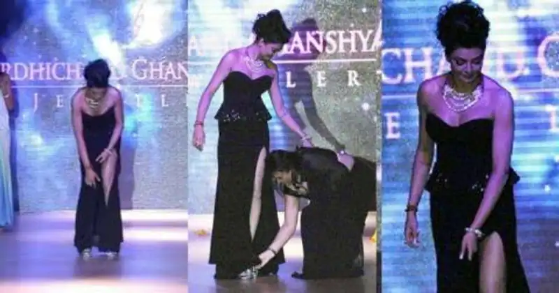 Sushmita Sen Slipped over stage