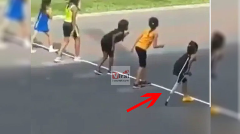Handicapper girl on running track