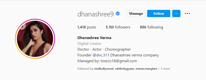 dhanashree verma surname change