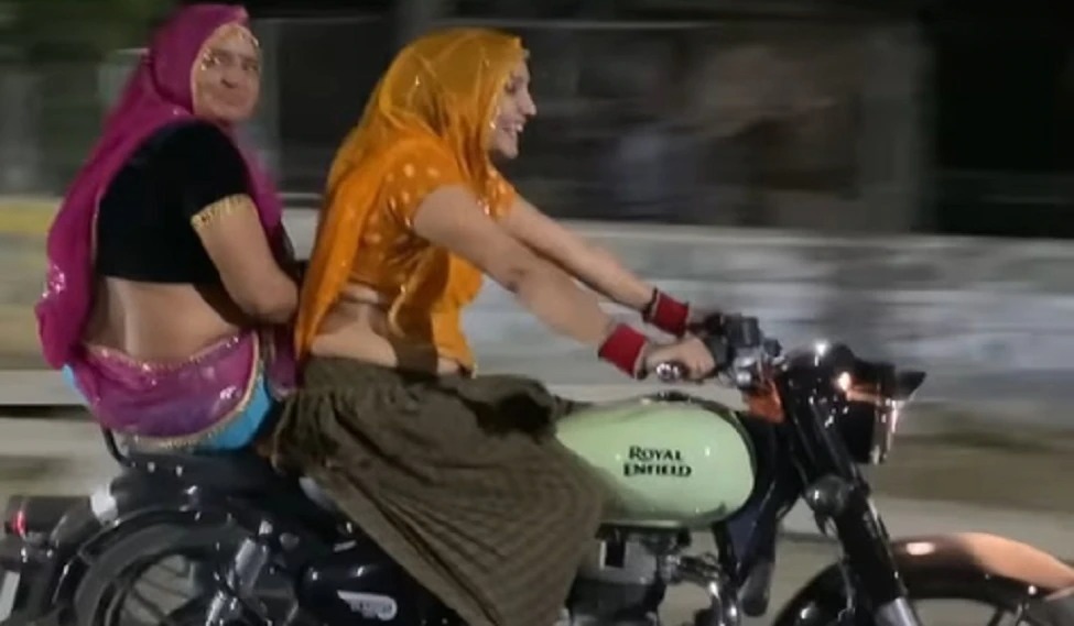 Desi Women Riding Bullet