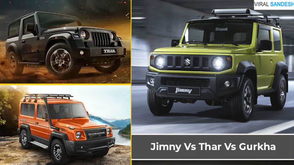 Jimny vs Thar vs Gurkha SUV Camparison